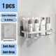 thumbnail image 1 of Bathroom Shelf No Drill Wall Mounted Shampoo Bottle Shower Corner Rack Toilet Storage Rack Aluminum Bathroom Kitchen Accessories, 1 of 7