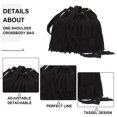 thumbnail image 3 of Bolso bandolera para mujer, bolso con borlas y bolso de hombro para mujer, bolso tipo cubo con borlas esmeriladas simples, 3 of 5