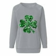 thumbnail image 4 of VgaVtl Sweatshirt Women St Pattys Day Long Sleeve Womens Tops Vacation Casual Glitter Shamrock Loose Tops,Gray 2XL, 4 of 5