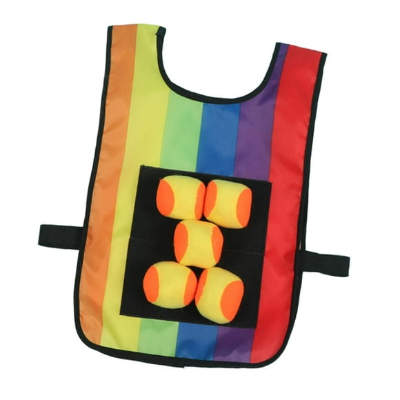 TISHITA Dodgeball Game Set Sticky Ball Vest Throwing Game Yard Game Target Ball Vest Toss Game for Outside Beach Lawn Indoor Camping colorful kids
