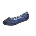 thumbnail image 4 of CIENVNSTG Sparkly Sandals For Women Flat Jelly Shoes Slip On Hollow Out Loafers Summer Plastic Breathable Beach Shoes Blue 43, 4 of 5