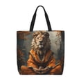 thumbnail image 1 of Fotbe Jungle Meditating Lion Bolsa Tote con Estampado para Mujer, Bolsos con Cremallera, Bolsa de Hombro Casual de Gran Capacidad con Bolsillos Internos, 1 of 7