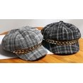 thumbnail image 5 of CoCopeaunts Women Newsboy Hats Plaid Tweed Baker Boy Fiddler Cap Beret Cap with Chain Cabbie Paperboy Sailor Hat, 5 of 5