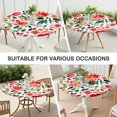thumbnail image 4 of Water-Resistant Floral Print Tablecloth with Elastic Fit, Durable Polyester Fabric for Round Tables, Fits 44-52 Inch Diameter, 4 of 4
