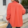 thumbnail image 4 of Women Jacket Turn Down Collar Single Breasted Buckle Casual Thicken Coat with Side Pocket Red L, 4 of 6