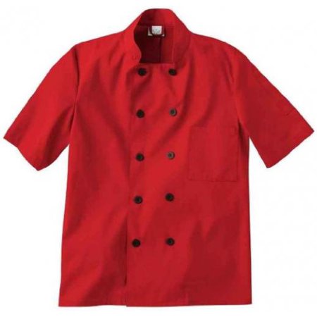 - White Swan Short Sleeve Unisex Chef Jacket (Red, 5X)