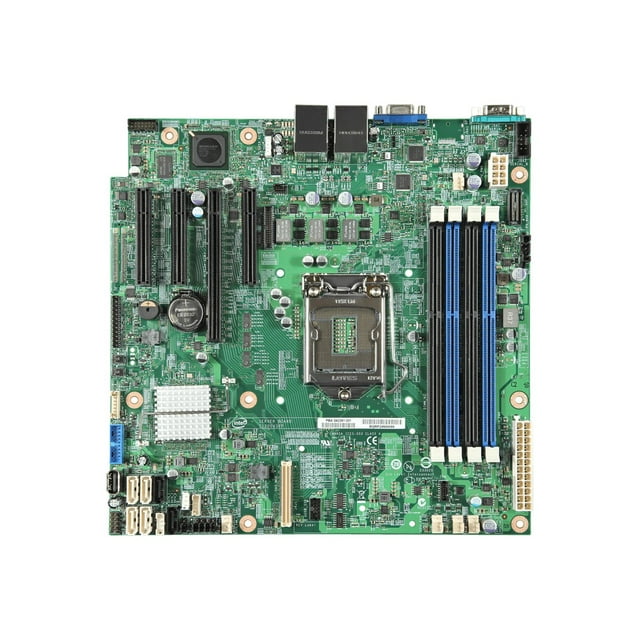 Intel Server Board S1200SPLR - Motherboard - micro ATX - LGA1151 Socket - C236 Chipset - USB 3.0 - 2 x Gigabit LAN - onboard graphics