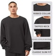 thumbnail image 7 of Unisex Sponge Crewneck Sweatshirt 52/48 Cotton/Polyester Fleece Long Sleeve Winter Sweater (Heather-Dust, L), 7 of 7