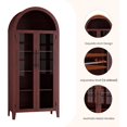 thumbnail image 4 of Lumiparty Arched Kitchen Pantry Cabinet, 5-Tier Storage Cabinet for Kitchen Dining Room, Walnut, 4 of 7
