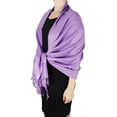 thumbnail image 6 of Double Layer Hues of Purple Jacquard Paisley Pashmina Feel Shawl, 6 of 10