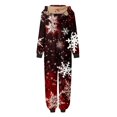 thumbnail image 5 of SUXIAN Family Christmas Pajamas Mommy Sleepwear Big Headed Deer Print Long Sleeve Jumpsuit Soft Comfortable Holiday Romper Pajamas Women, 5 of 6