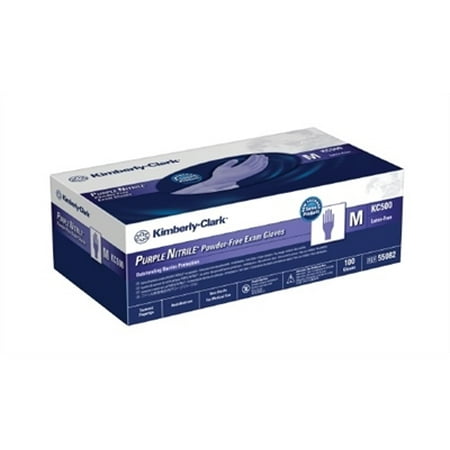

Purple Nitrile Exam Glove Non Sterile Powder Free Medium 100 Count Box Kimberly Clark Halyard 55082 - Case of 10