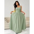 thumbnail image 4 of Mint Green Plus Size Sleeveless Square Neck A-Line Maxi Dress For Women Summer Flowy Long Dress, 4 of 6