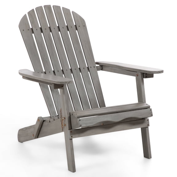 Furniture of America Taylor Wood Foldable Patio Adirondack Chair, Gray