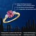 thumbnail image 2 of Gem Stone King 10K Yellow Gold Pink Mystic Topaz and White Moissanite 3-Stone Ring for Women | 1.50 Cttw | Oval 8X6MM | Gemstone November Birthstone | Size 8, 2 of 6
