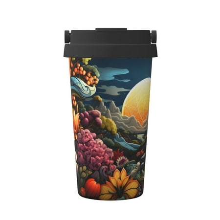 

Adobk Sunset Floral Fantasy Landscape Print Stainless Steel Coffee Mug -Vacuum Insulated Coffee Tumbler - Leakproof Travel Mugs Insulated for Hot & Cold Drinks