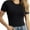 Black, variant on Women's Basic Solid Active Soft Short Sleeve Crew Neck Top T-Shirts
