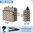 thumbnail image 3 of Zipper Binder with Shoulder Strap 2 inch 3 Ring Waterproof File Folder Organizer Bag 500 Sheet Brown and Cream Checkered, 3 of 8