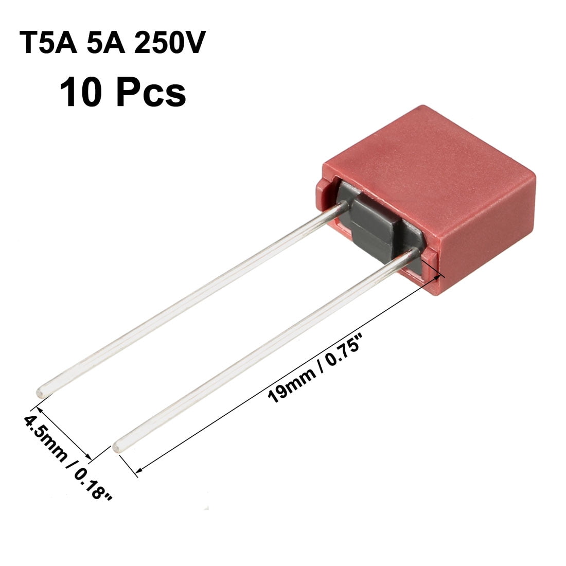 30Pcs DIP Mounted Miniature Square Slow Blow Micro Fuse T1A 1A 250V Black