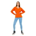 thumbnail image 5 of Wear Sierra Women’s Long Sleeve V-Neck T-Shirt, Orange Soft Pima Cotton, Small, 5 of 9
