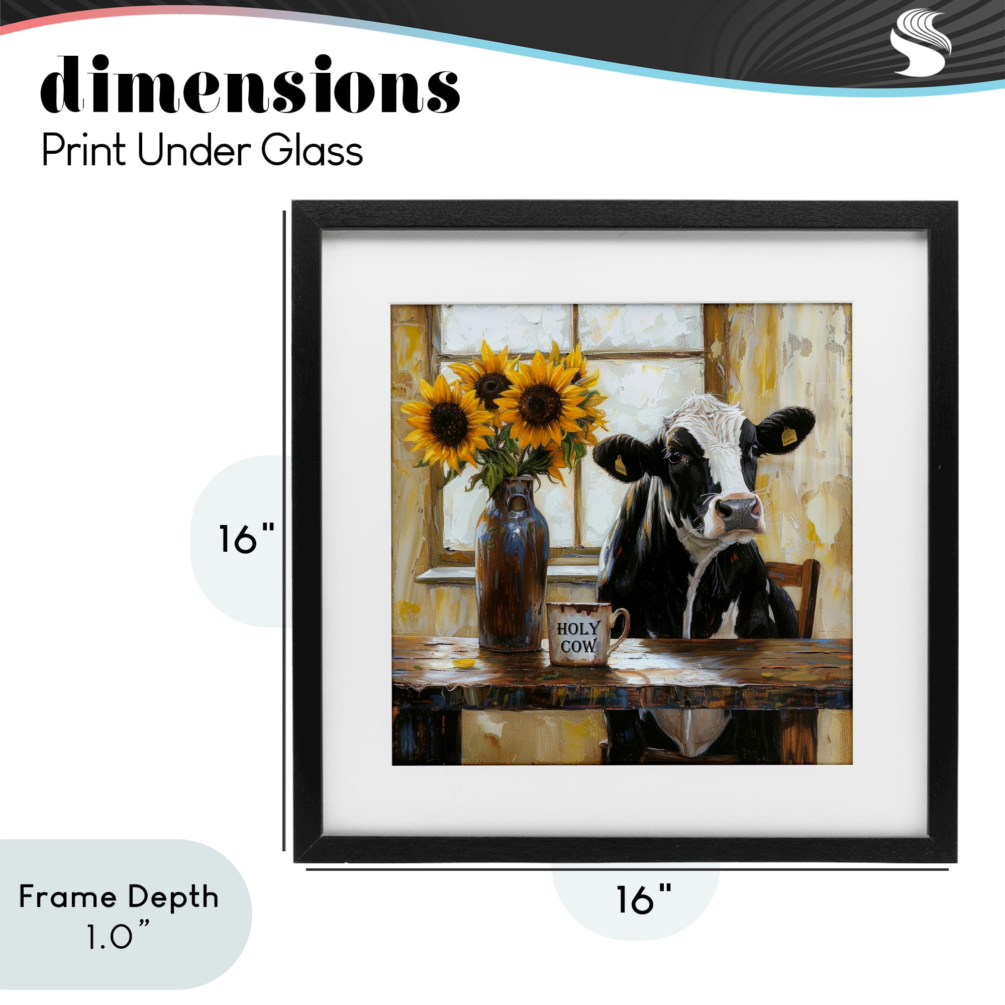 Stupell Industries Holy Cow Rustic Farm Table Black Framed Print Under Glass, design by Tina LeCour