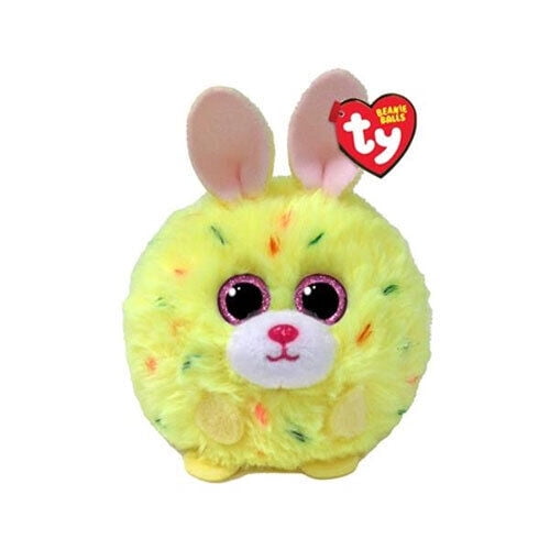 Open Box TY Puffies (Beanie Balls) Plush - LEMON the Yellow Easter Bunny Rabbit (3 inch)