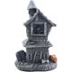 thumbnail image 3 of Casa embrujada de resina de Halloween con luz, adorno esculpido con atmósfera extraña y espeluznante de 2022 (bruja), 3 of 4
