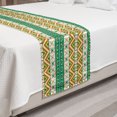 thumbnail image 2 of Colorful Bed Runner, Colorful Local Motif Pattern Print, Decorative Accent Bedding Scarf for Hotels Homes and Guestrooms, King, Pistachio Green Orange, by Ambesonne, 2 of 2
