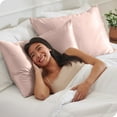 thumbnail image 5 of Bare Home Satin Pillowcase Set - Luxury Pillowcases - Soft and Smooth - Breathable - Zipper Closure - King 20x36, Blush, 5 of 8