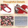 thumbnail image 4 of Pioneer Flower Floral Print Pattern Insulated Lunch Bag for Women & Adults,Large Portable Soft Cooler Lunch Bag,Thermal Food Storage Tote with Pearl Cotton,8.66L,8.75x5.75x9.5 Inch, 4 of 6