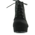 thumbnail image 2 of FOREVER CAMILLE-86 Women's Comfort Stacked Chunky Heel Lace Up Ankle Booties, 2 of 4