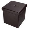 thumbnail image 1 of 12 Inch Folding Storage Ottoman, Leather Pouf Ottomans with Storage Chest, Foot Rest Stool, 1 of 8