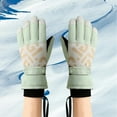 thumbnail image 2 of Winter Gloves Women Ski Fall Fashion Must Haves Fleece Lining Wool Light Green Gloves, 2 of 4