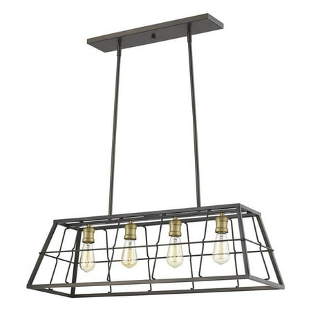 

HomeRoots 398164 10.25 x 10.75 x 35.25 in. Charley 4-Light Oil-Rubbed Bronze Pendant
