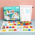 thumbnail image 3 of Alphabet Spelling Game Wooden Letter Blocks Vocabulary Builder Early Learning Educational Toy For Kids Word Formation Language Development Puzzle Set Storage Bag 0.77Lb, 3 of 9