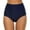 A1-Dark Blue, variant on vigerkar Women High Waisted Cheeky Quick Dry Bikini Bottoms Tummy Control Scrunch Swim Bottom Only Dark Blue, L
