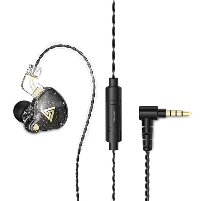 pitrice QKZ Wired Earphone In-ear Type Gaming Headphone Detachable HiFi Stereo Sound Headset with Microphone, Black