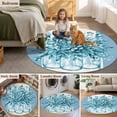 thumbnail image 6 of Eucalyptus Leaf Bottle Round Area Rugs 3 ft, Watercolor Floral Plant Washable Small Area Rug with Non-Slip Sturdy Edge Binding Round Front Door Mat Floor Carpet for Entryway, 6 of 9