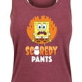 thumbnail image 3 of SpongeBob SquarePants - SpongeBob Scaredy Pants - Women's Racerback Tank Top, 3 of 6