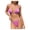 Hot Pink, variant on Staron Women's Sheer Bikini Swimsuit Solid Print V Neck Filled Bra Beach Vacation Pool Party Two Piece Set, Purple S