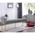 thumbnail image 2 of Meridian Furniture Owen 20"H Contemporary Velvet Bench in Gray, 2 of 6