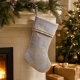 thumbnail image 6 of Yhmxh Velvet Christmas Stocking, 19 Inch Large Xmas Stocking with Golden Snowflake Embroidery & Merry Christmas Lettering, Hanging Plush Cuff Stocking for Fireplace Mantel Christmas Home Decor, 6 of 6
