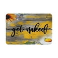 thumbnail image 1 of Sunflower Get Naked Bath Mat Funny Quote Memory Foam Rugs Rustic Wood Boards Retro Bathroom Soft Floor Mat 16"x24", 1 of 8