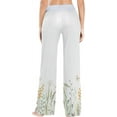 thumbnail image 4 of FREEAMG Women Pajama Pants Lounge Pants Long Stretch Comfy Sleepwear Tropical Leaves Butterflies Flower, 4 of 7