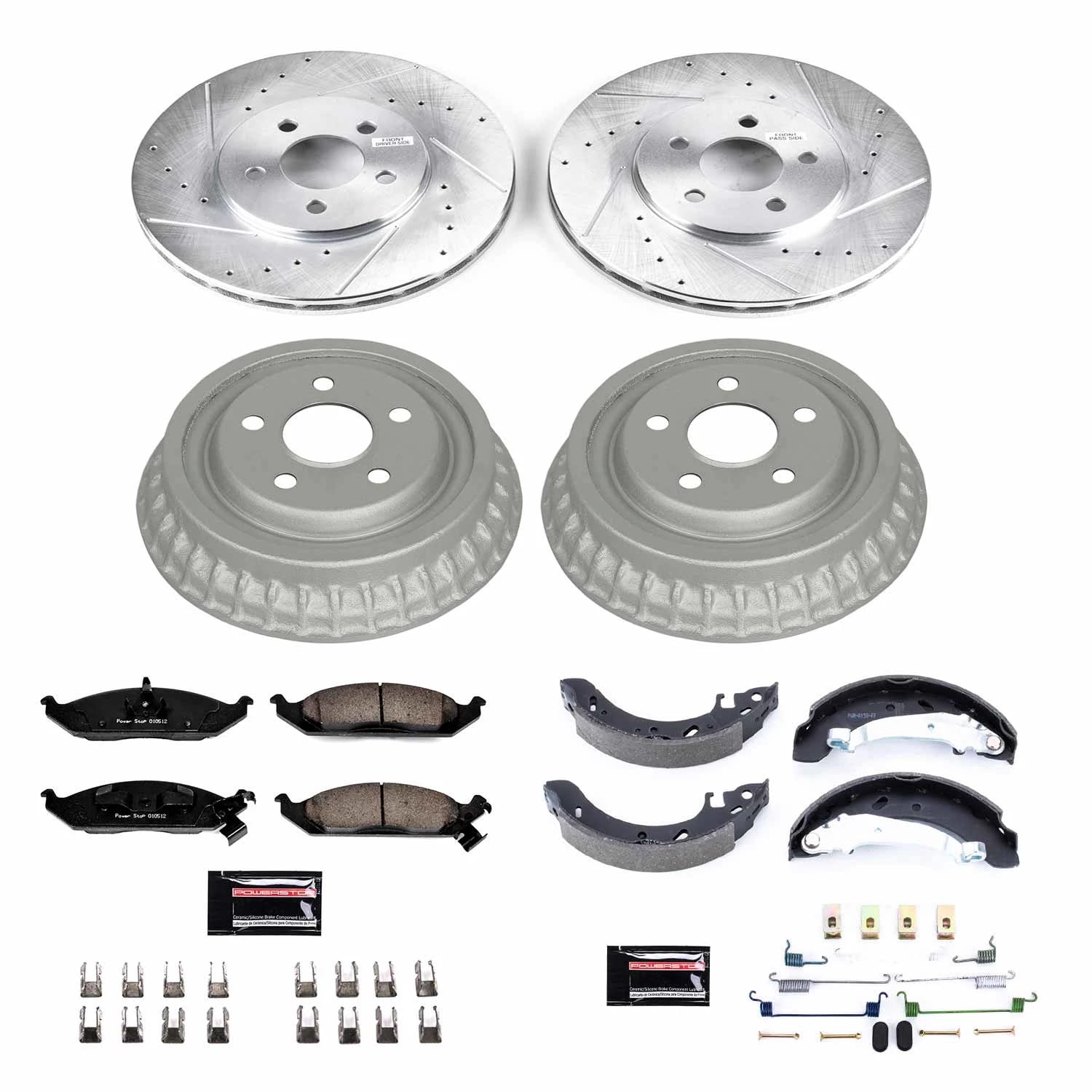 PowerStop Front and Rear Z23 Evolution Sport Brake Pad Rotor Drum and Shoe Kit Fits: CHRYSLER DODGE PLYMOUTH Select Models K15160DK