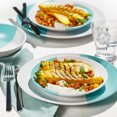 thumbnail image 2 of Stone Lain Lizzy Stoneware 12-Piece Round Dinnerware Set, Teal, CB, 2 of 8