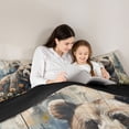 thumbnail image 5 of Feelyou Rustic Bear Boy Queen Comforter Set, Vibrant Groovy Floral Bedding Set, 3pcs, 5 of 8