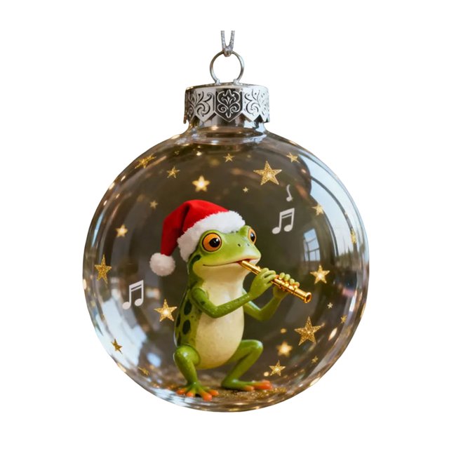 Adorno navideño de rana, colgante acrílico plano en 2D, decoración para árboles con motivos de la fauna silvestre, decoración festiva para habitaciones, regalos significativos para niños