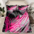 thumbnail image 2 of jejeloiu Oil Painting Ombre Queen Sheet Sets,Pink Geometric Stripes Flat Sheet,Modern Abstract Minimalist Queen Fitted Sheet For Girl,Microfiber Room Decoration,4pcs, 2 of 7