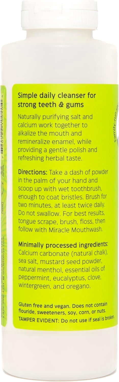 All-Natural Tooth Powder by Uncle Harry's Natural Products (16oz Powder)